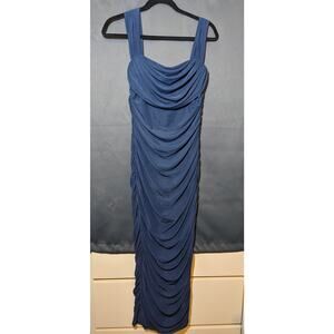 PrettyGarden - L - Navy Blue - Elegant Dress, Off Shoulder, Ruched Bodycon